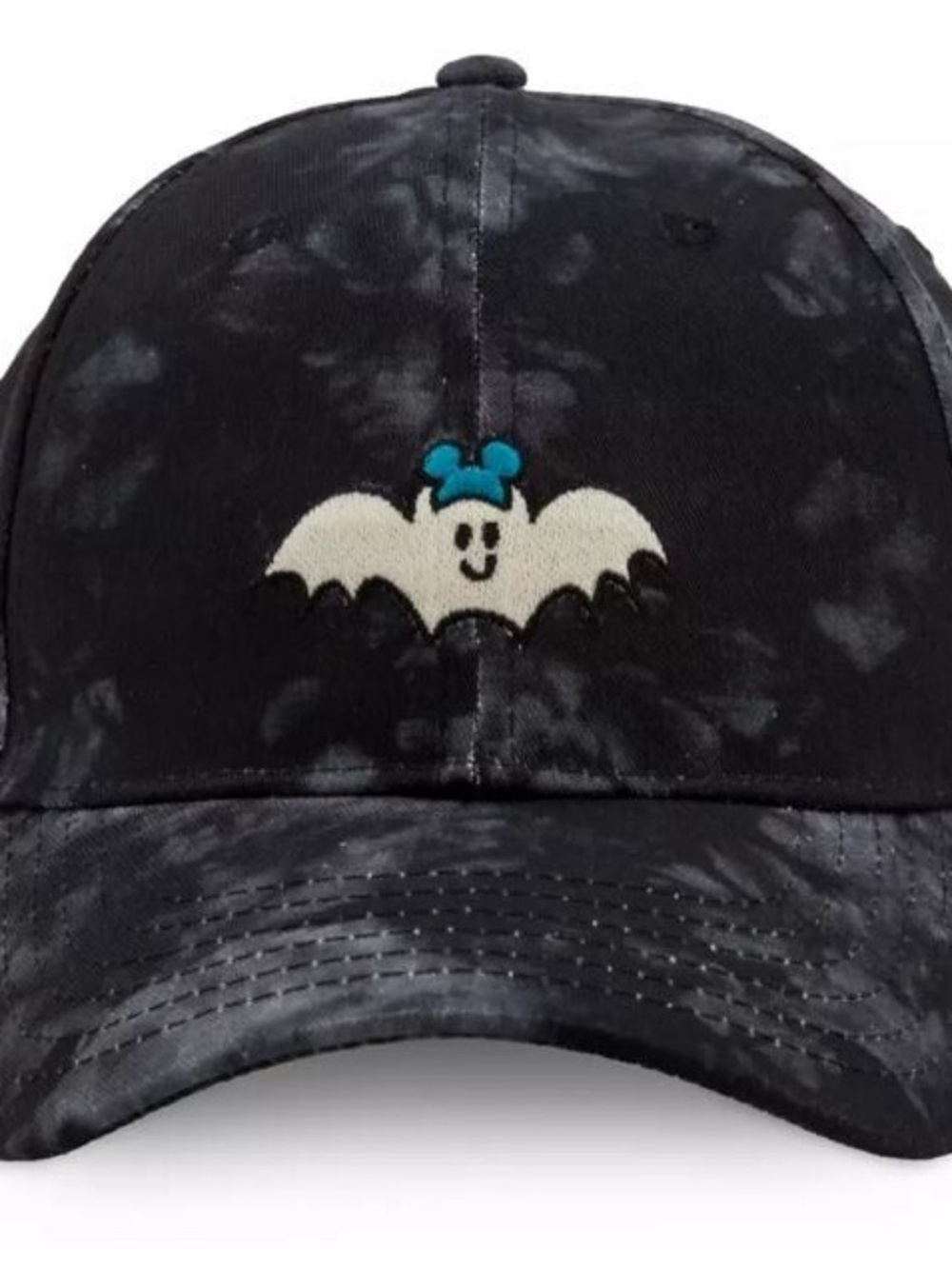 Black Tie-Dye Bat Embroidered Baseball Cap -rare